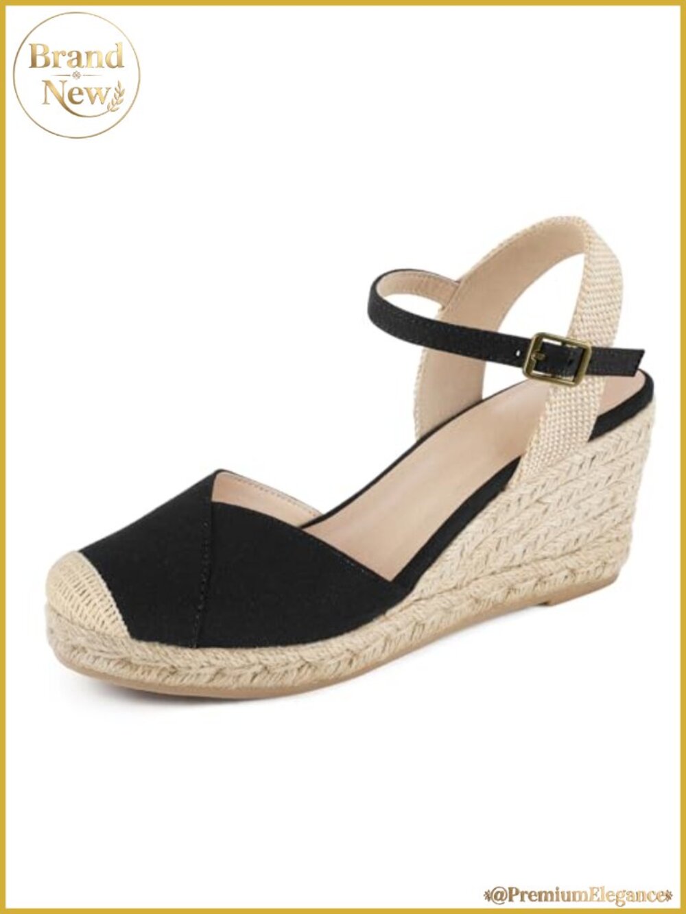 Women's Espadrille Wedge Sandals Closed Toe Platform 2.76" Heel